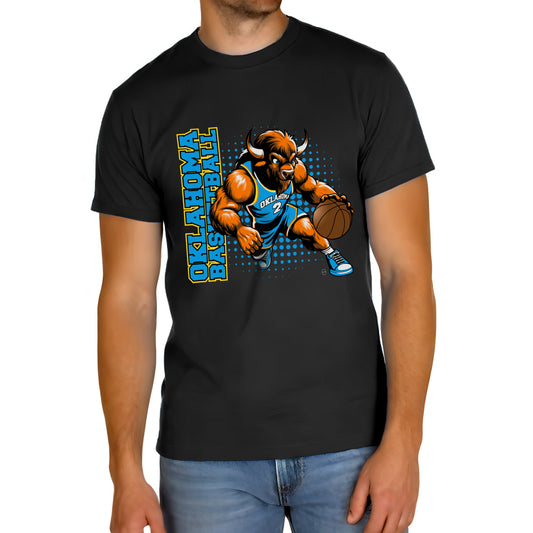 Oklahoma City Black Basketball Fan Mascot T-Shirt