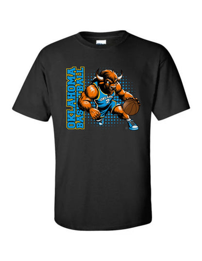 Oklahoma City Black Basketball Fan Mascot T-Shirt