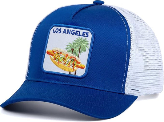 Los Angeles Baseball Cap - Patch Netted Snapback Adjustable Trucker Hat