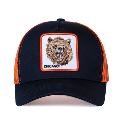 Chicago Football - Baseball Cap - Patch Netted Snapback Adjustable Trucker Hat