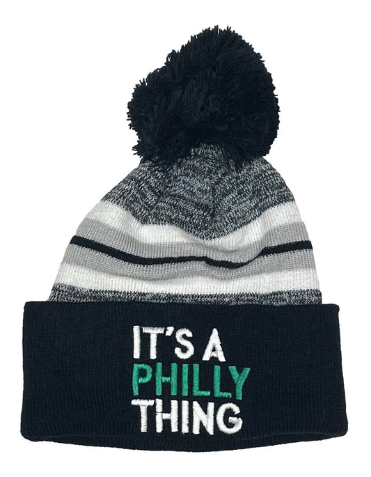 IT'S A  PHILLY THING - Philadelphia Knit Pom Pom Beanie Winter Hat