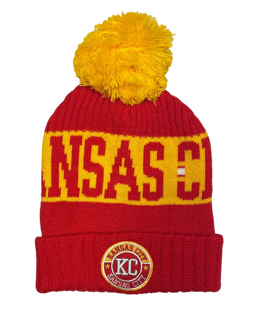 Kansas City Knit Pom Pom Beanie Hat