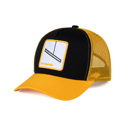 Pittsburgh Football - Baseball Cap - Patch Netted Snapback Adjustable Trucker Hat