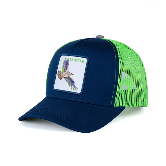 Seattle Football - Baseball Cap - Patch Netted Snapback Adjustable Trucker Hat