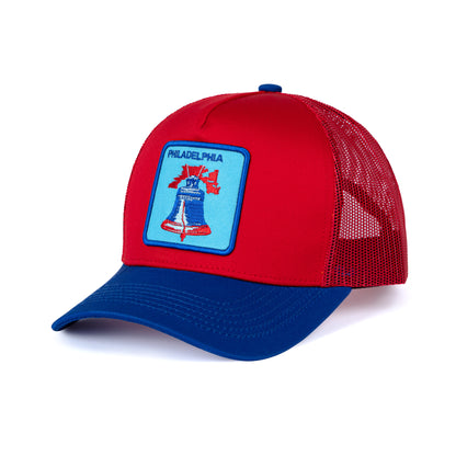 Philadelphia Baseball Cap - Patch Netted Snapback Adjustable Trucker Hat