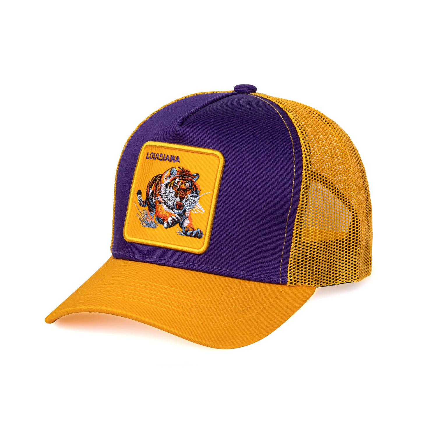 LSU College Baseball Cap - Patch Netted Snapback Adjustable Trucker Hat