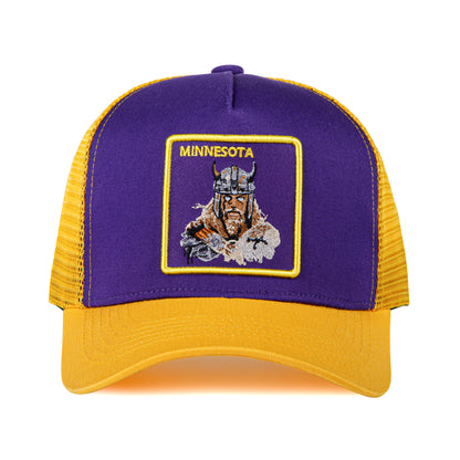 Minnesota Football Fan Baseball Cap - Patch Netted Snapback Adjustable Trucker Hat