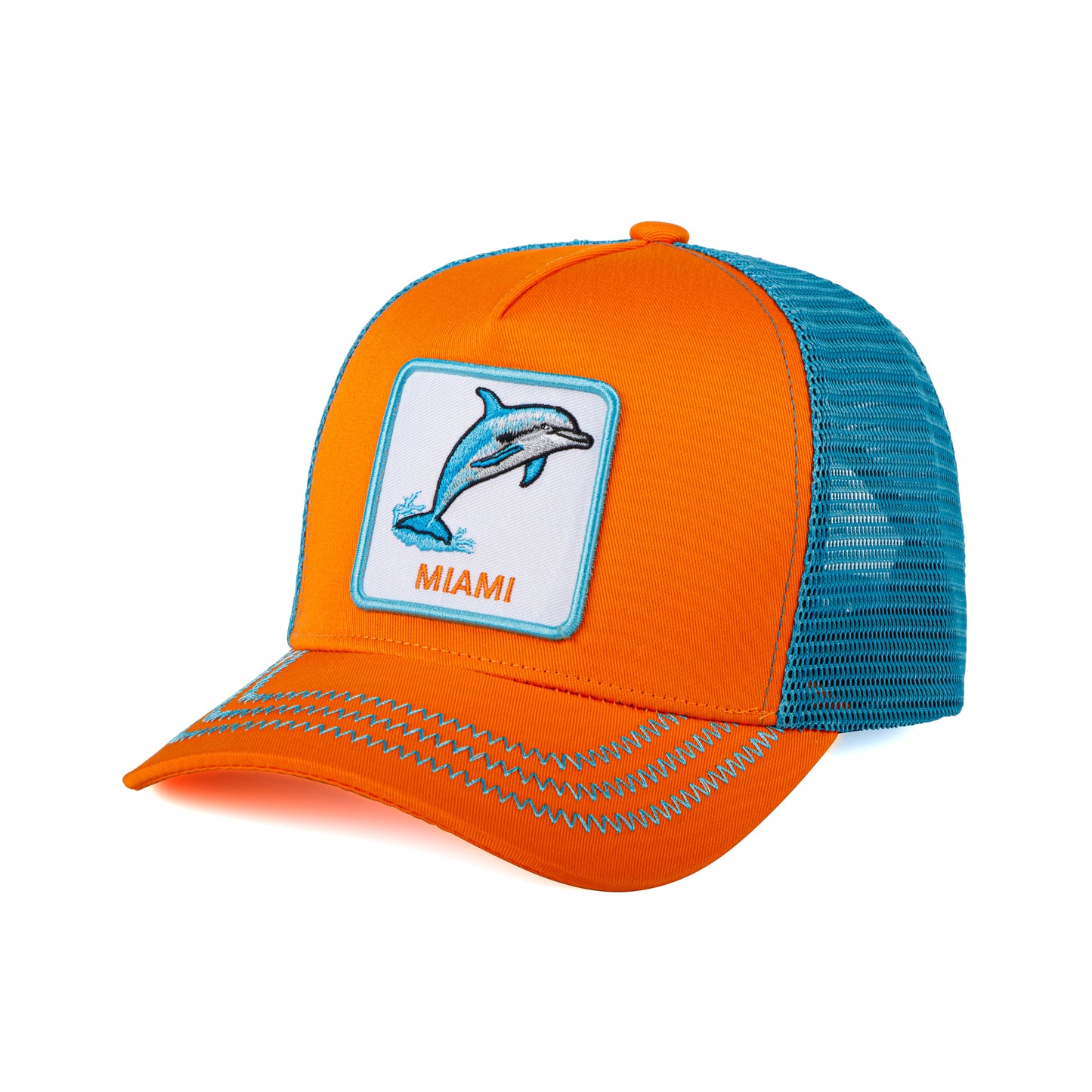 Miami Football - Baseball Cap - Patch Netted Snapback Adjustable Trucker Hat